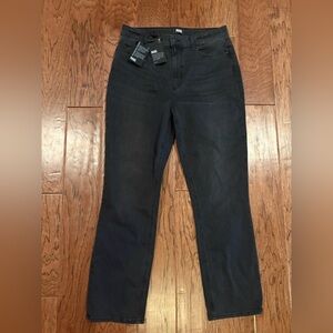 Paige Transcend Ultra High Rise Accent Shadow Black Jeans Size 32 NEW